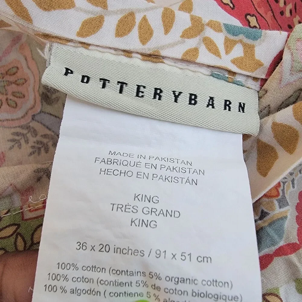 Pottery Barn Linden Paisley Pillow case/Shams King Size 36x20